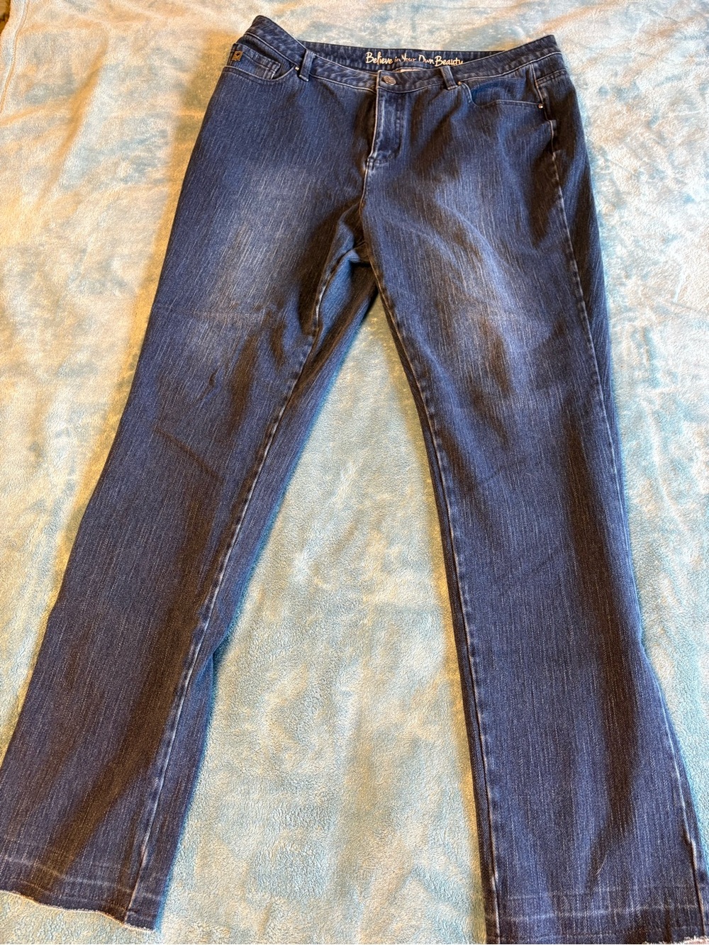 Belle by Kim Gravel Flexibelle Release-Hem Wide Leg Jeans